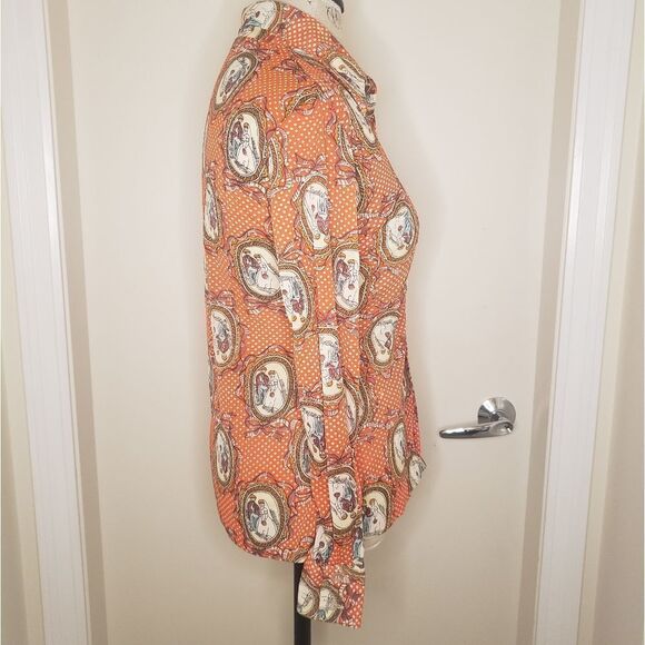 60s retro funky print blouse - Picture 3 of 11